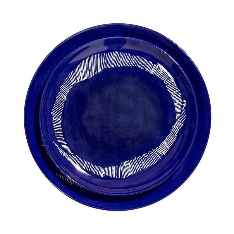 Ottolenghi Feast Plate M Dark Blue White Stripes Set Of 2 image number 0